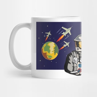 Astronaut Spaceships Rocket Ship Retro Mug